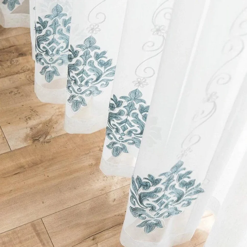 Blue-Curtains-Floral, Embroidered-Curtains, Edit-Home-Curtains