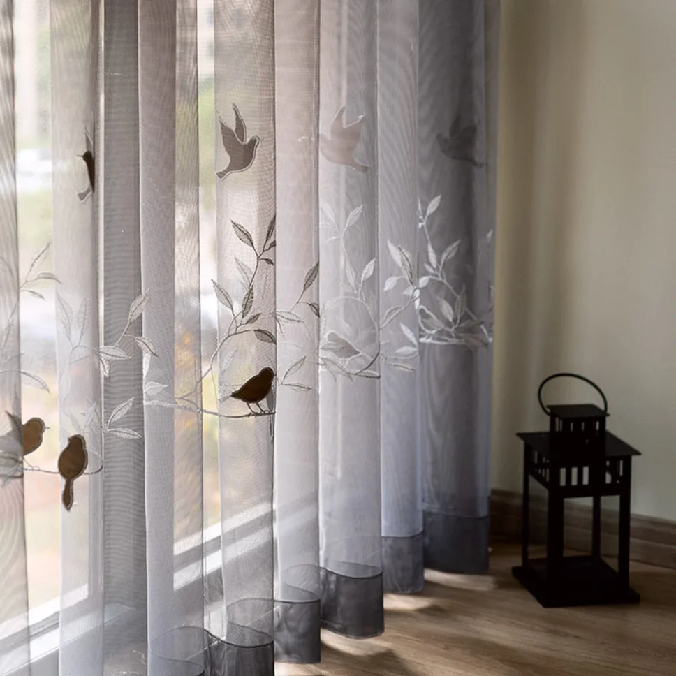 birds-embroidered-grey-curtains,voile-curtains