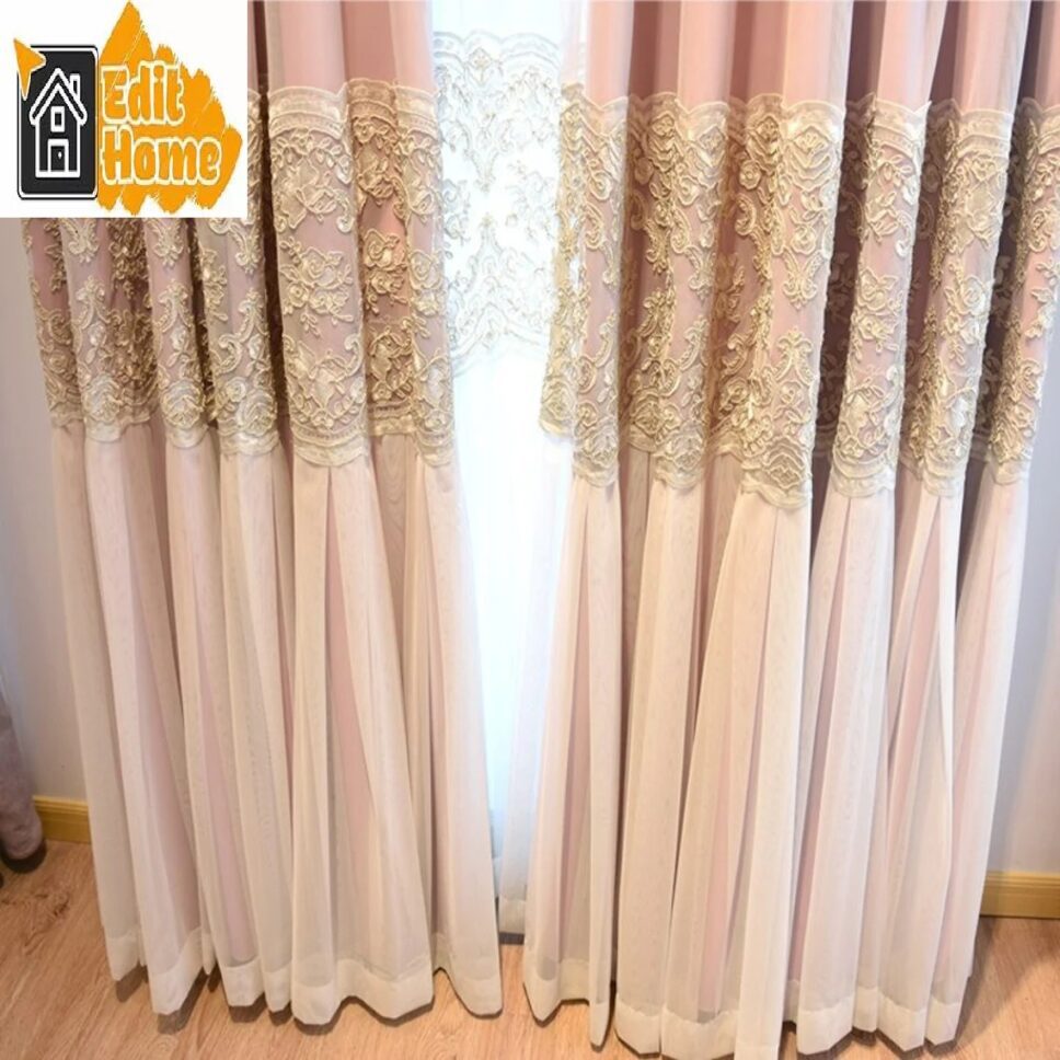 pink-embroidered-curtains