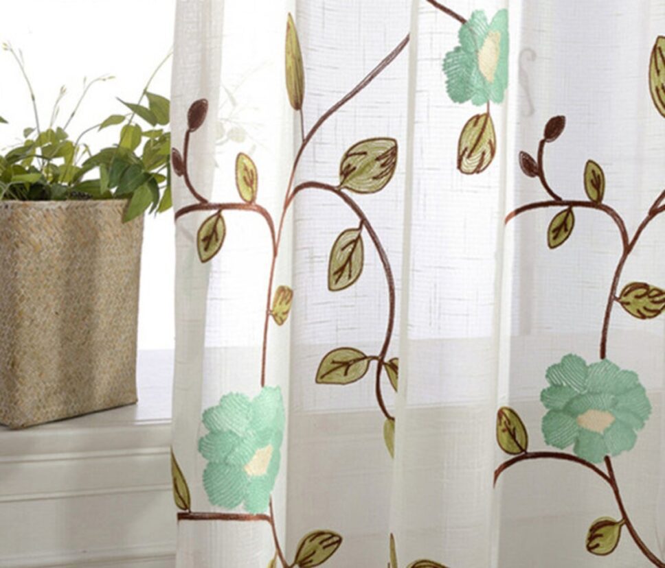 Green-Floral-Curtains, Embroidered-Curtains, Edit-Home-Curtains