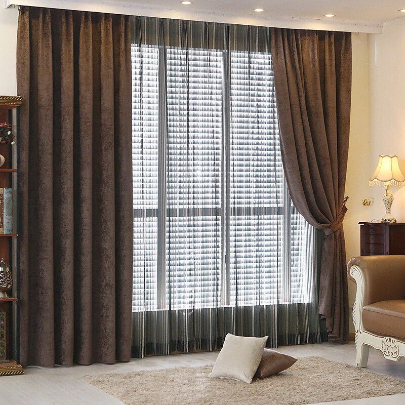 dark-brown-living-room-curtains, blackout-curtains, edit-home-curtains