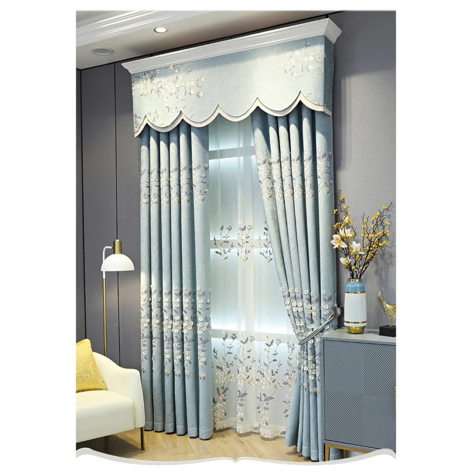 embroidered-bedroom-curtains, blackout-curtains, blue-curtains, edit-home-curtains