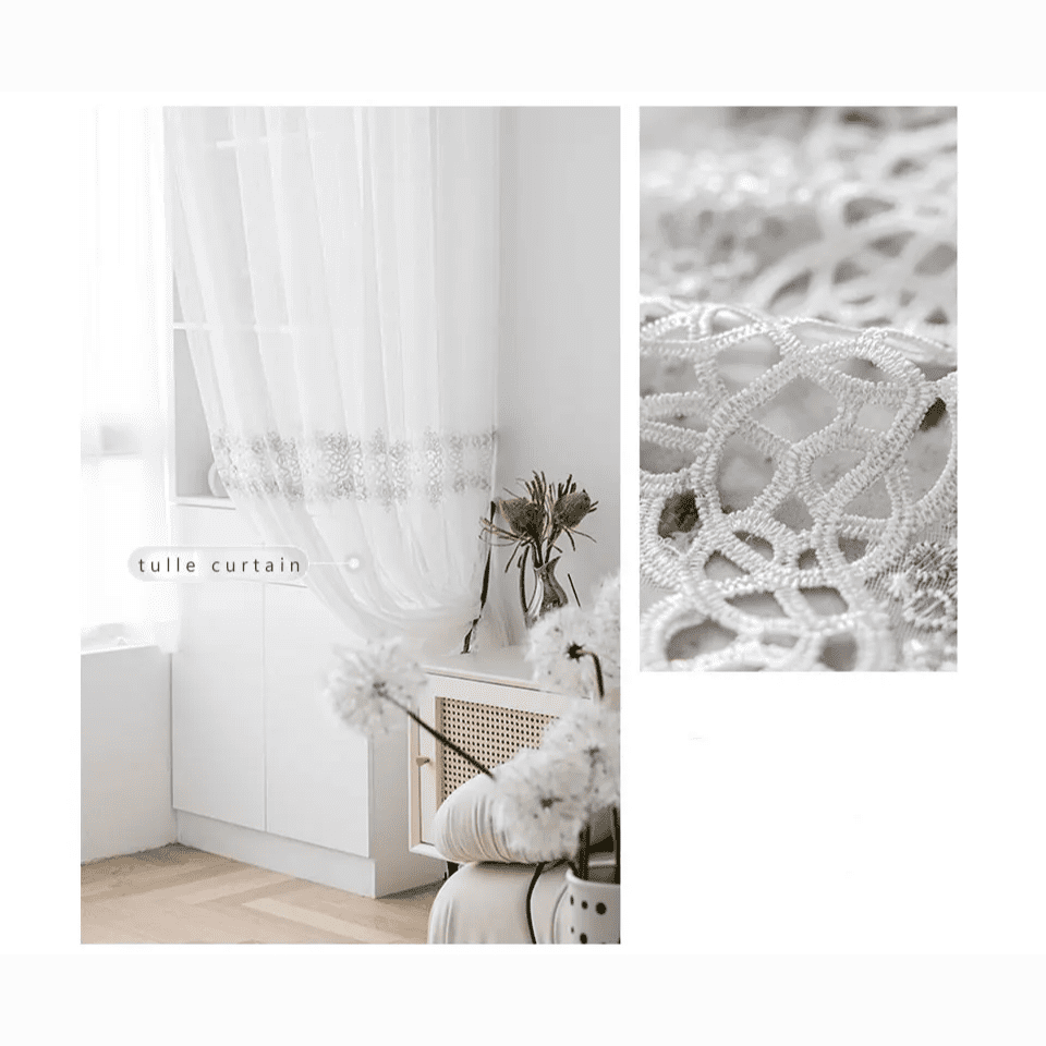 Beautiful White Embroidered Curtains by Edit Home