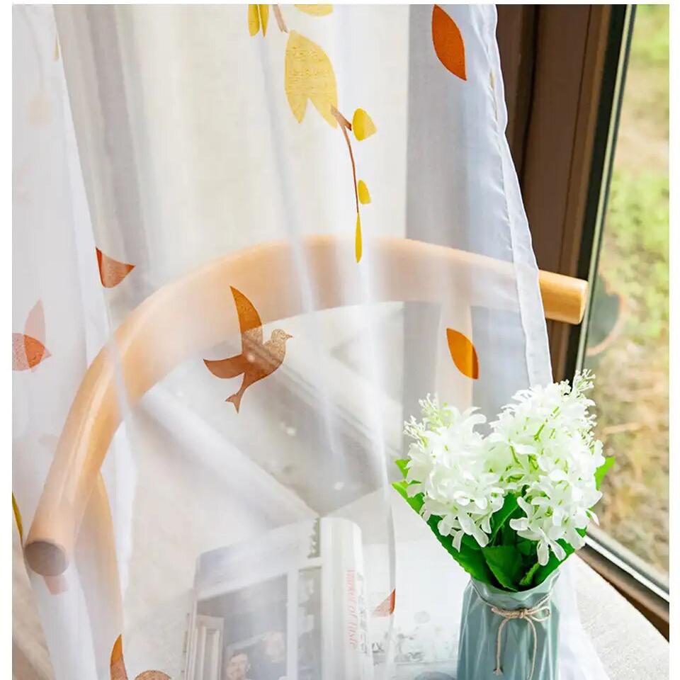 leaf-print-curtains, voile-curtains, edit-home-curtains, yellow-curtains