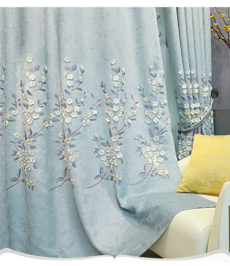 embroidered-bedroom-curtains, blackout-curtains, blue-curtains, edit-home-curtains