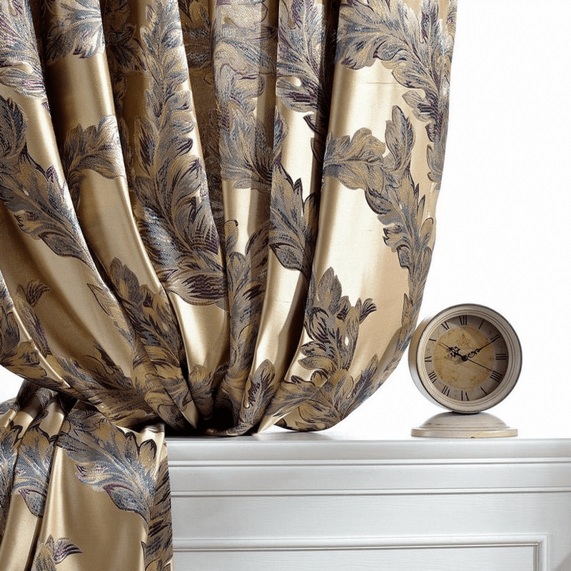 Blackout Curtains With Thermal Lining Gold Curtain Jacquard Goldish Curtains
