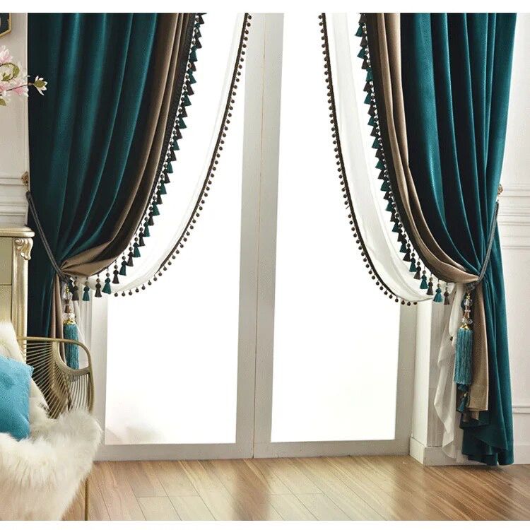 blue-green-velvet-bedroom-curtains, blackout-curtains, edit-home-curtains