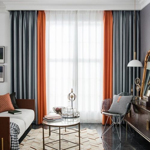 grey-and-orange-bedroom-curtains, blackout-curtains, edit-home