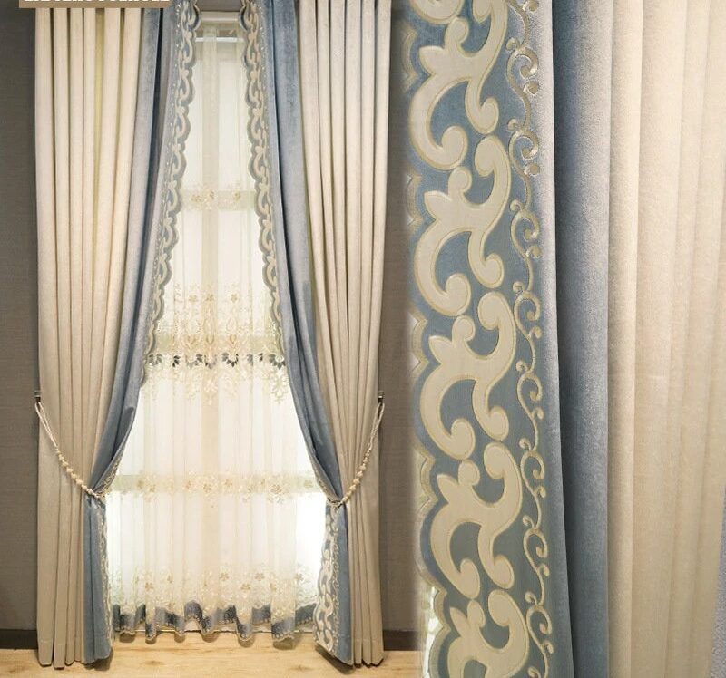 light-blue-living-room-curtains, blackout-curtains, living-room-curtains, edit-home