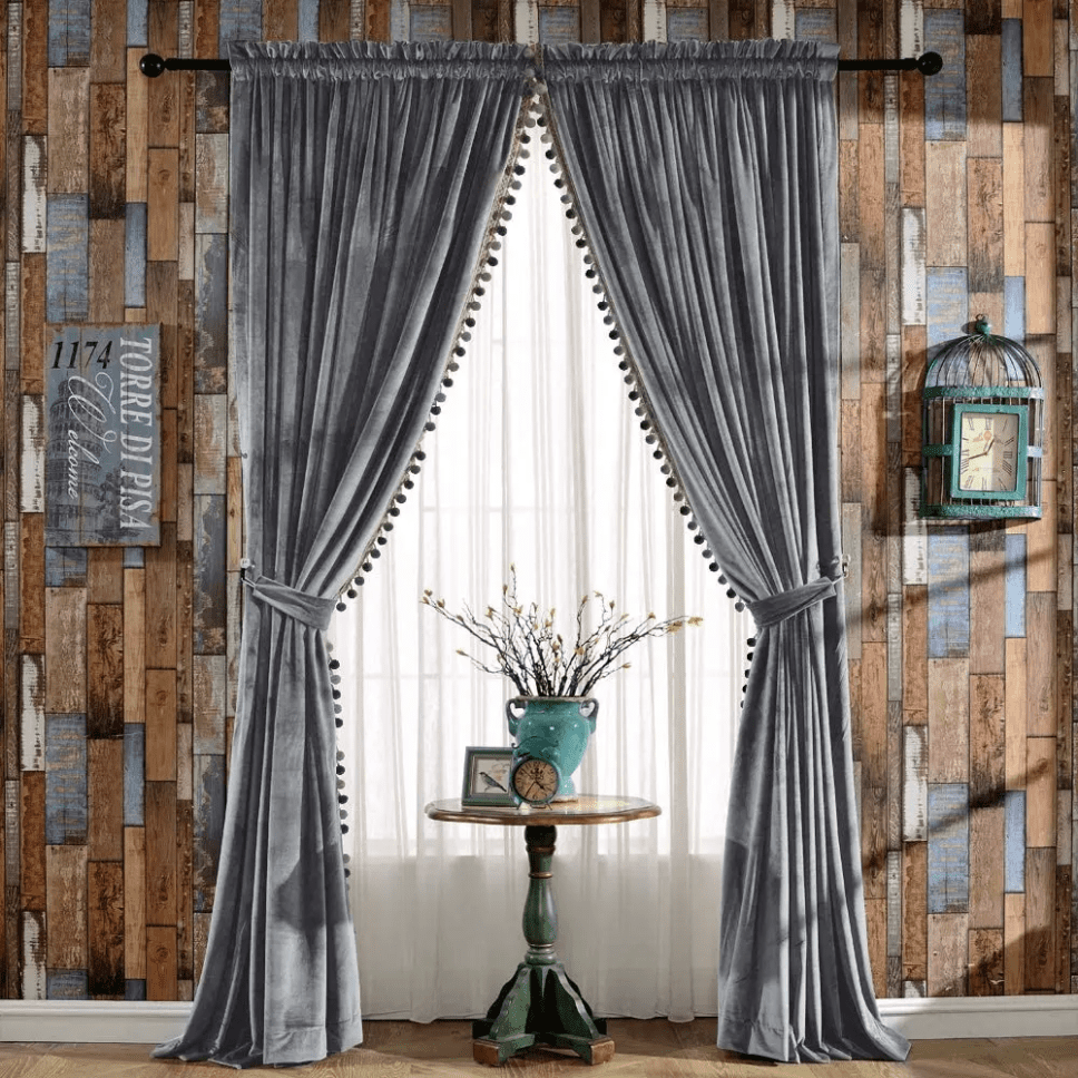grey-velvet-bedroom-curtains, blackout-curtains, bedroom-curtains, edit-home