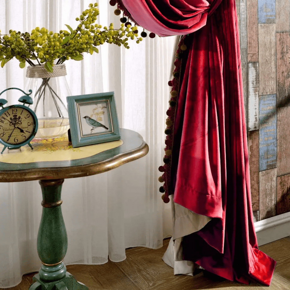 red-velvet-bedroom-curtains, blackout-curtains, bedroom-curtains, edit-home