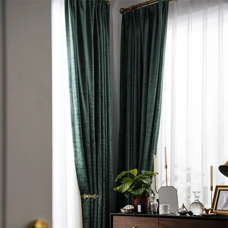dark-green-bedroom-curtains, blackout-curtains, bedroom-room-curtains, edit-home