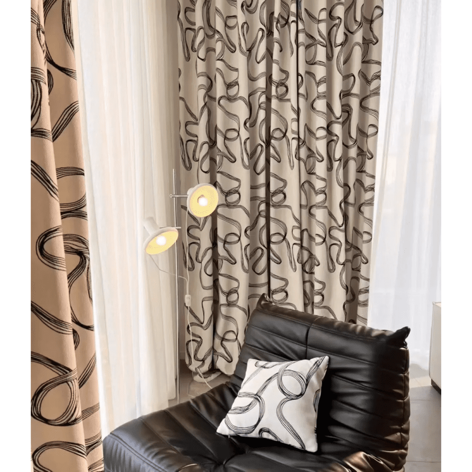 black-white-velvet-chenille-curtains, bedroom-curtains, edit-home