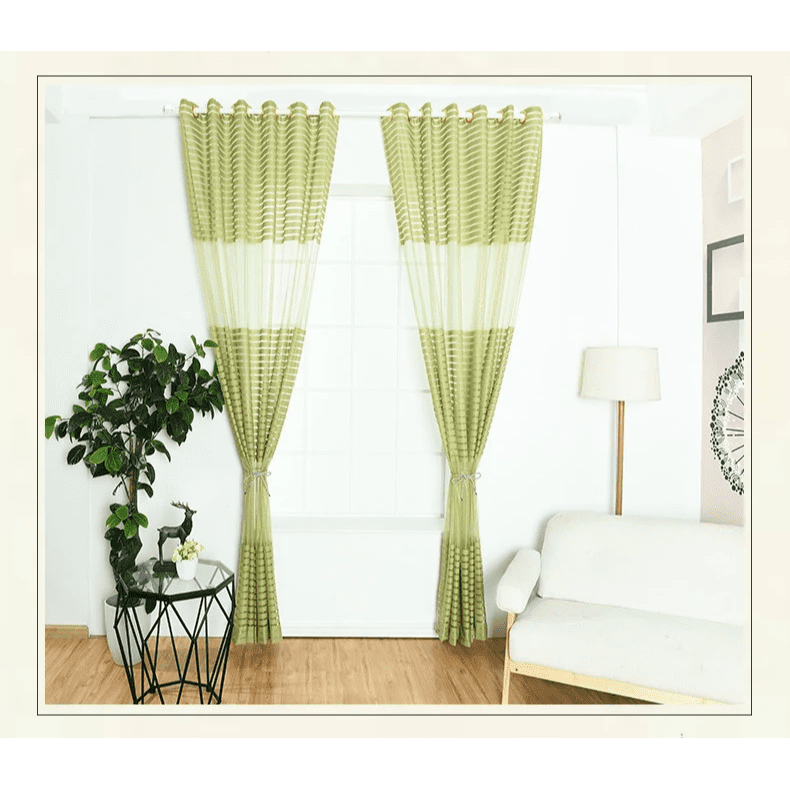 black-striped-tulle-sheer-curtains, bedroom, edit-home