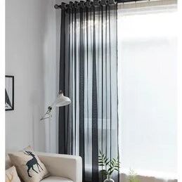 black-tulle-sheer-curtains-long-curtain, sheer-curtains, edit-home-curtains