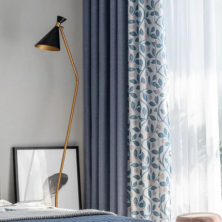 linen-bird-curtains-printed-bedroom, blackout-curtains, edit-home