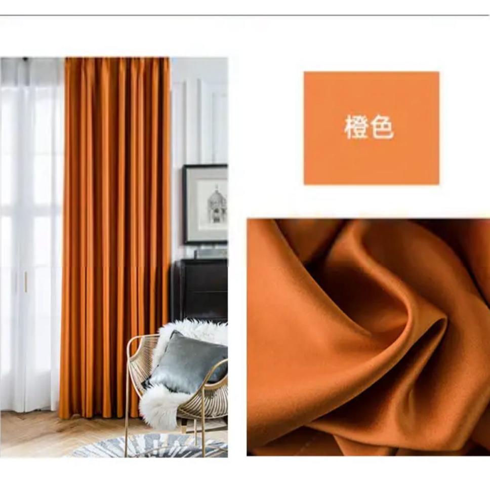 orange-silk-curtains, blackout-curtains, edit-home-curtains