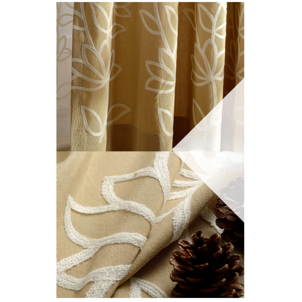 yellow-embroidered-curtains, blackout-curtains, edit-home