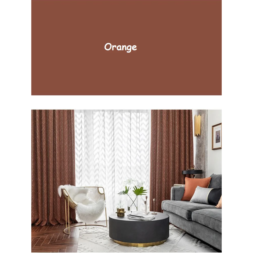orange-fish-bone-design-curtains, printed-curtains, blackout-curtains, edit-home-curtains