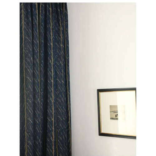 navy-blue-fish-bone-design-curtains, printed-curtains, blackout-curtains, edit-home-curtains