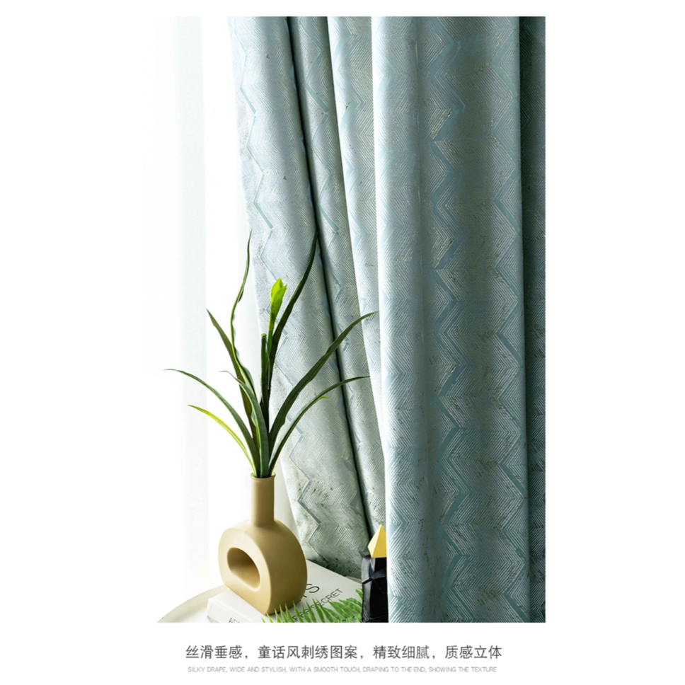 light-blue-luxury-jacquard-curtains, printed-curtains, edit-home-curtains