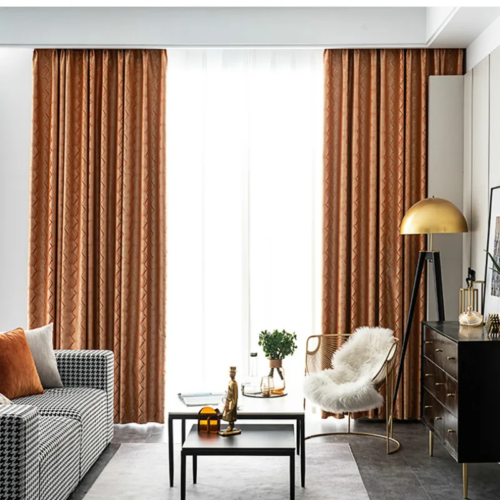 orange-luxury-jacquard-curtains, printed-curtains, edit-home-curtains