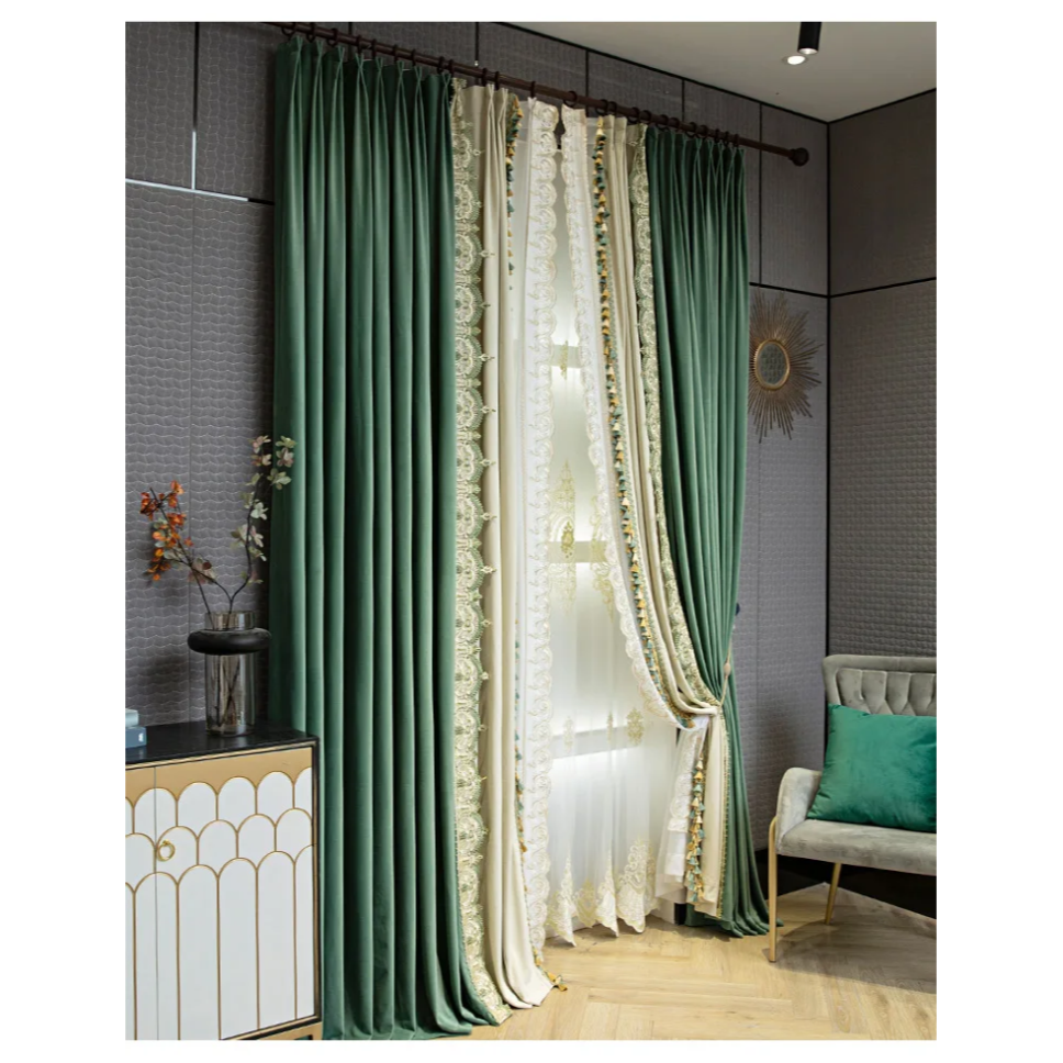 green-french-blackout-curtains, luxury-curtains, blackout-curtains, edit-home-curtains