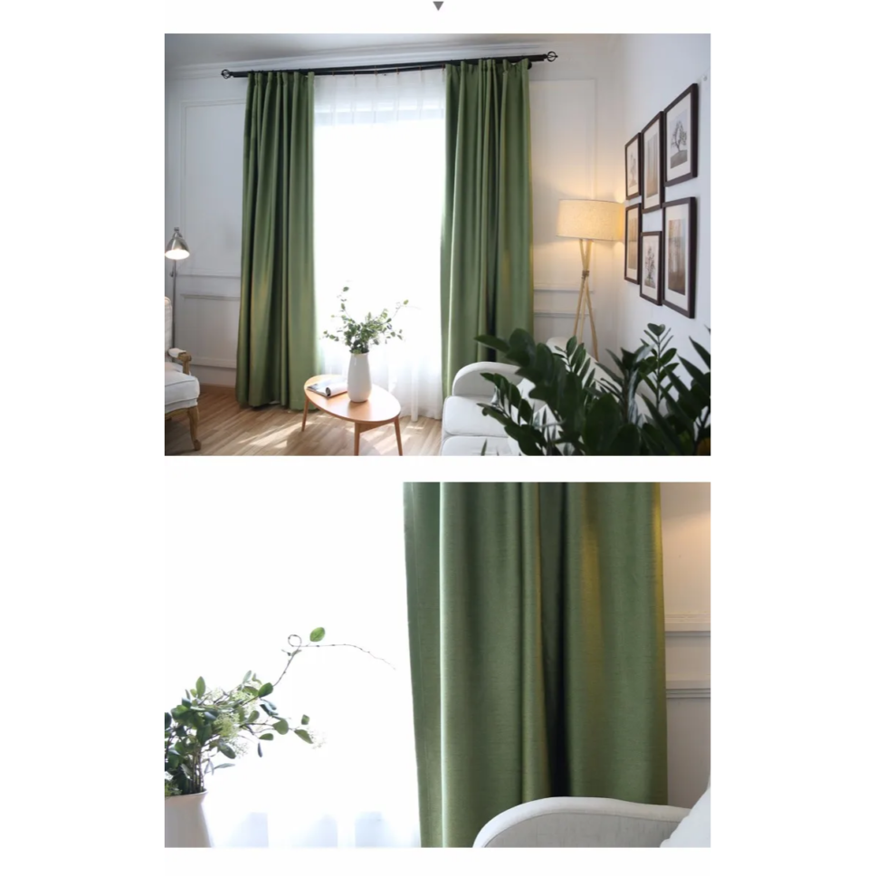 green-blackout-faux-silk, blackout-curtains, plain-curtains, edit-home-curtains