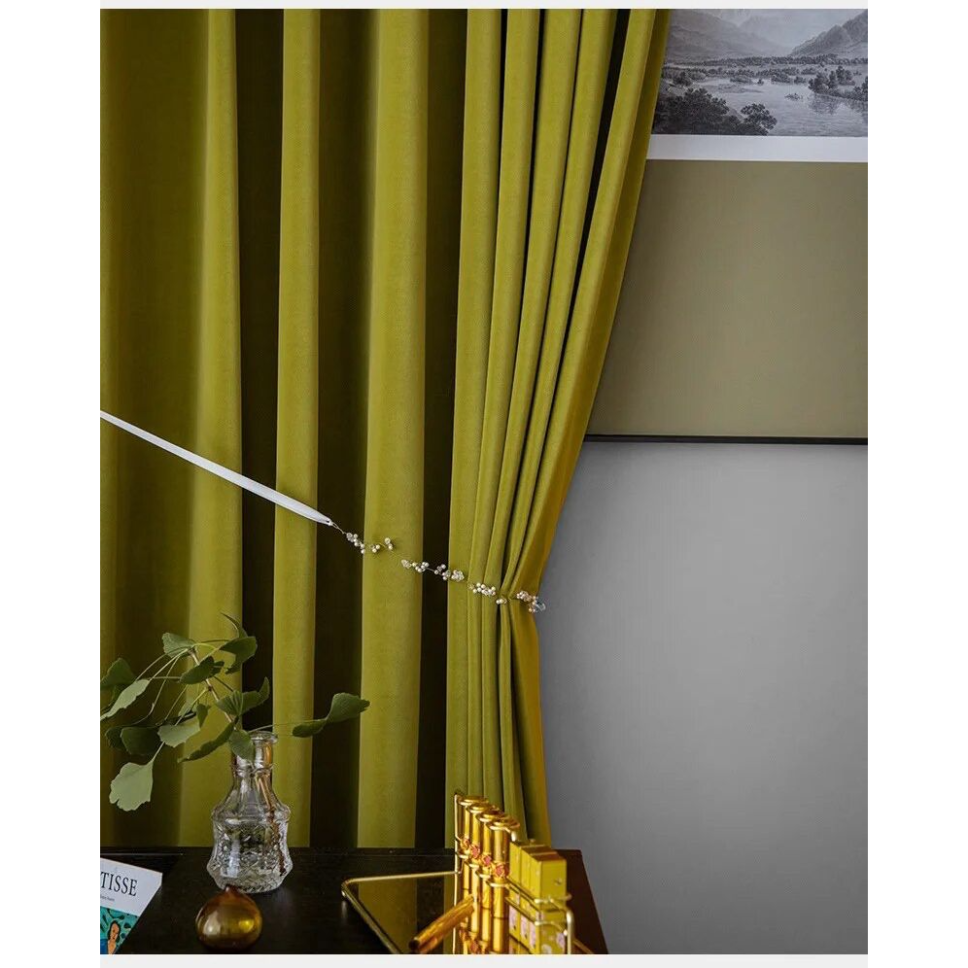 yellow-wool-velvet-curtains, plain-curtains, blackout-curtains, edit-home-curtains