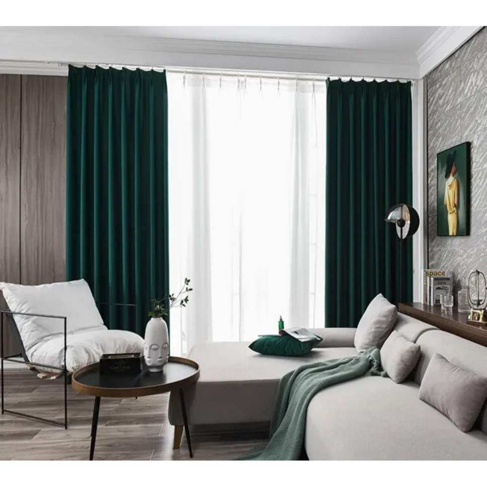 green-jacquard-blackout-curtains, luxury-curtains, plain-curtains, edit-home-curtains