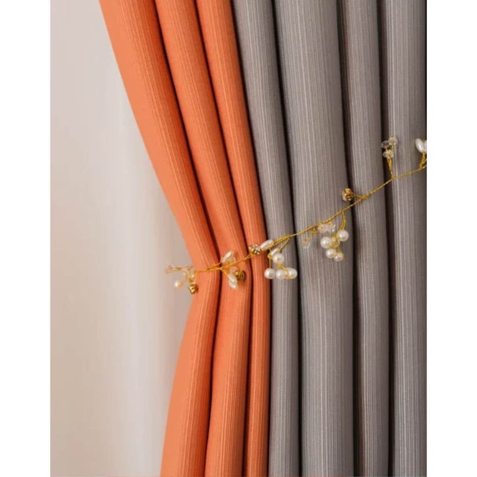 orange-and-grey-jacquard-blackout-curtains, luxury-curtains, plain-curtains, edit-home-curtains