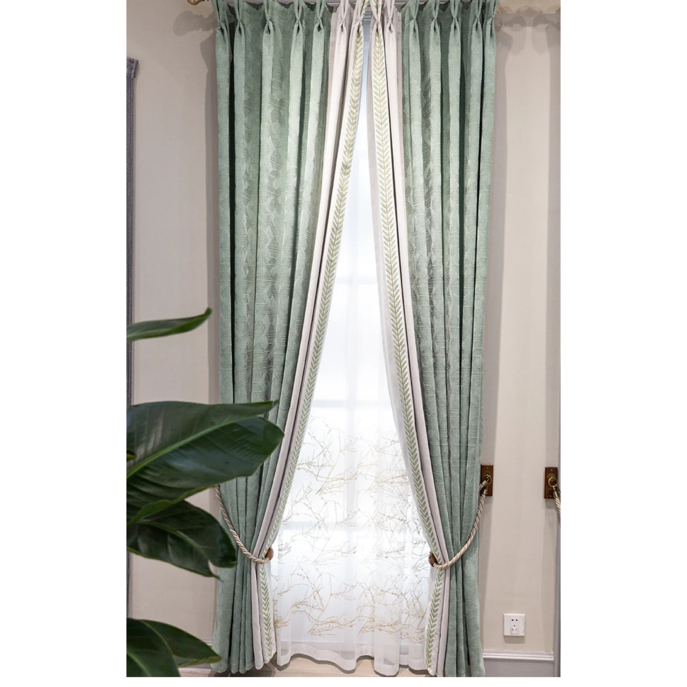 chenille-velvet-blackout-curtains, embroidered-curtains, green-curtains, edit-home-curtains