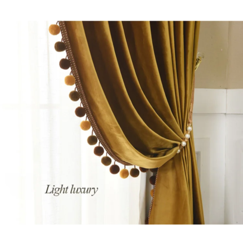 pom-pom-velvet-blackout-curtains, luxury-curtains, plain-curtains, edit-home-curtains