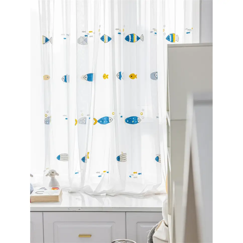 blue-fish-embroidery-curtains, voile-curtains, white-curtains, edit-home-curtains